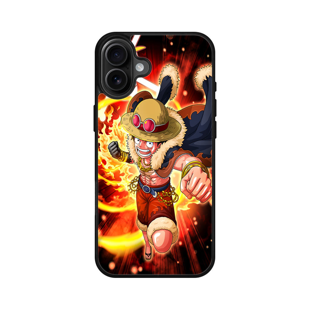 Luffy Red Hawk Punch iPhone 16 / 16 Plus Case