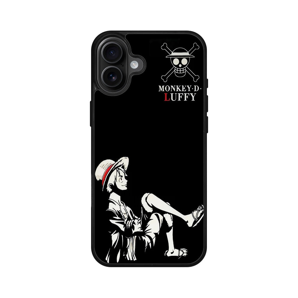 Monkey D Luffy Black And White iPhone 16 / 16 Plus Case