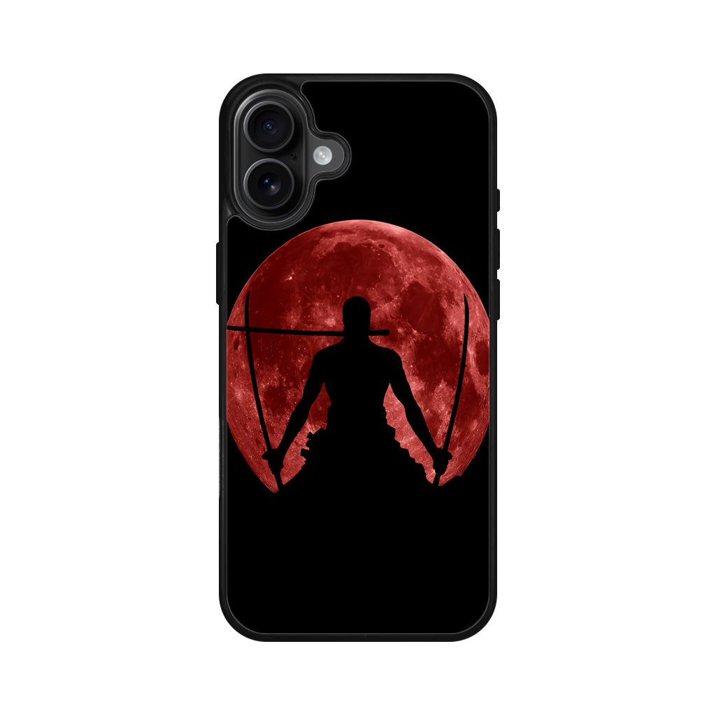 Silhouette Of Zoro In Santoryu Mode iPhone 16 / 16 Plus Case