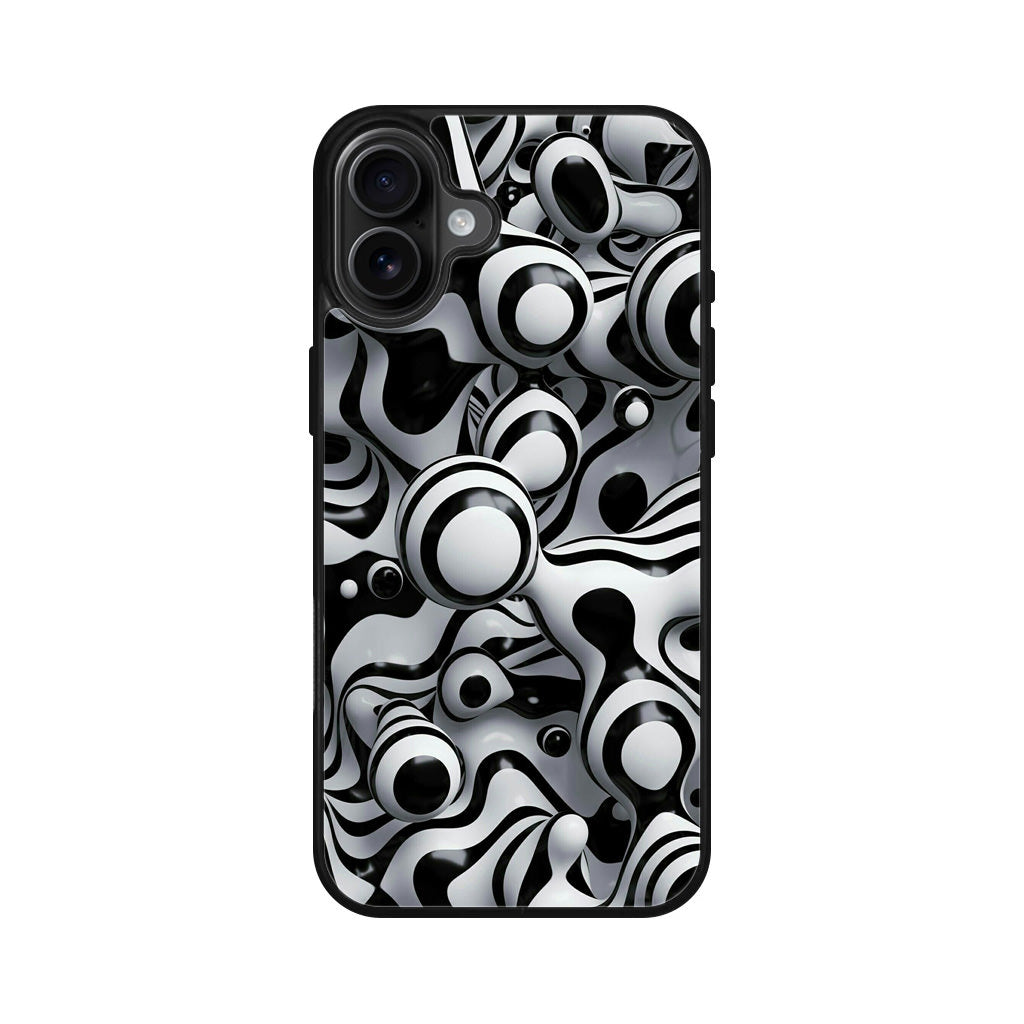 Abstract Art Black White iPhone 16 / 16 Plus Case