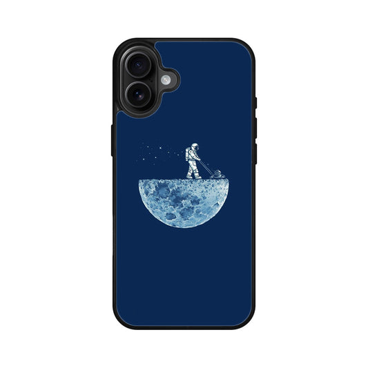 Astronaut Mowing The Moon iPhone 16 / 16 Plus Case