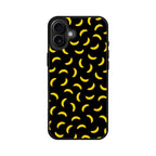 Bananas Fruit Pattern Black iPhone 16 / 16 Plus Case