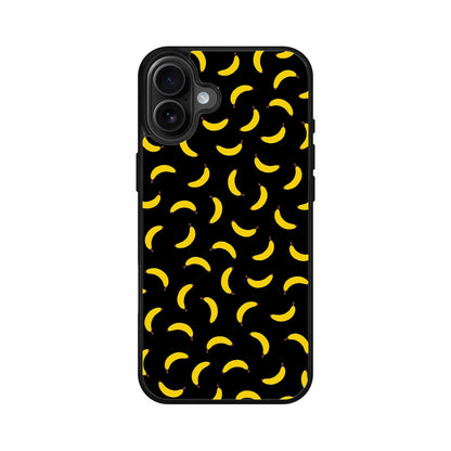 Bananas Fruit Pattern Black iPhone 16 / 16 Plus Case