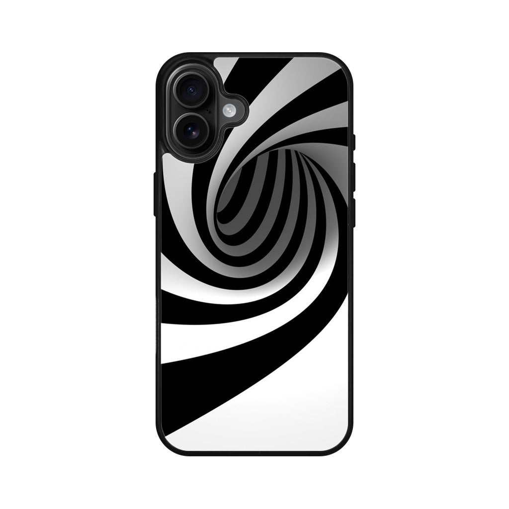 Black and White Twist iPhone 16 / 16 Plus Case