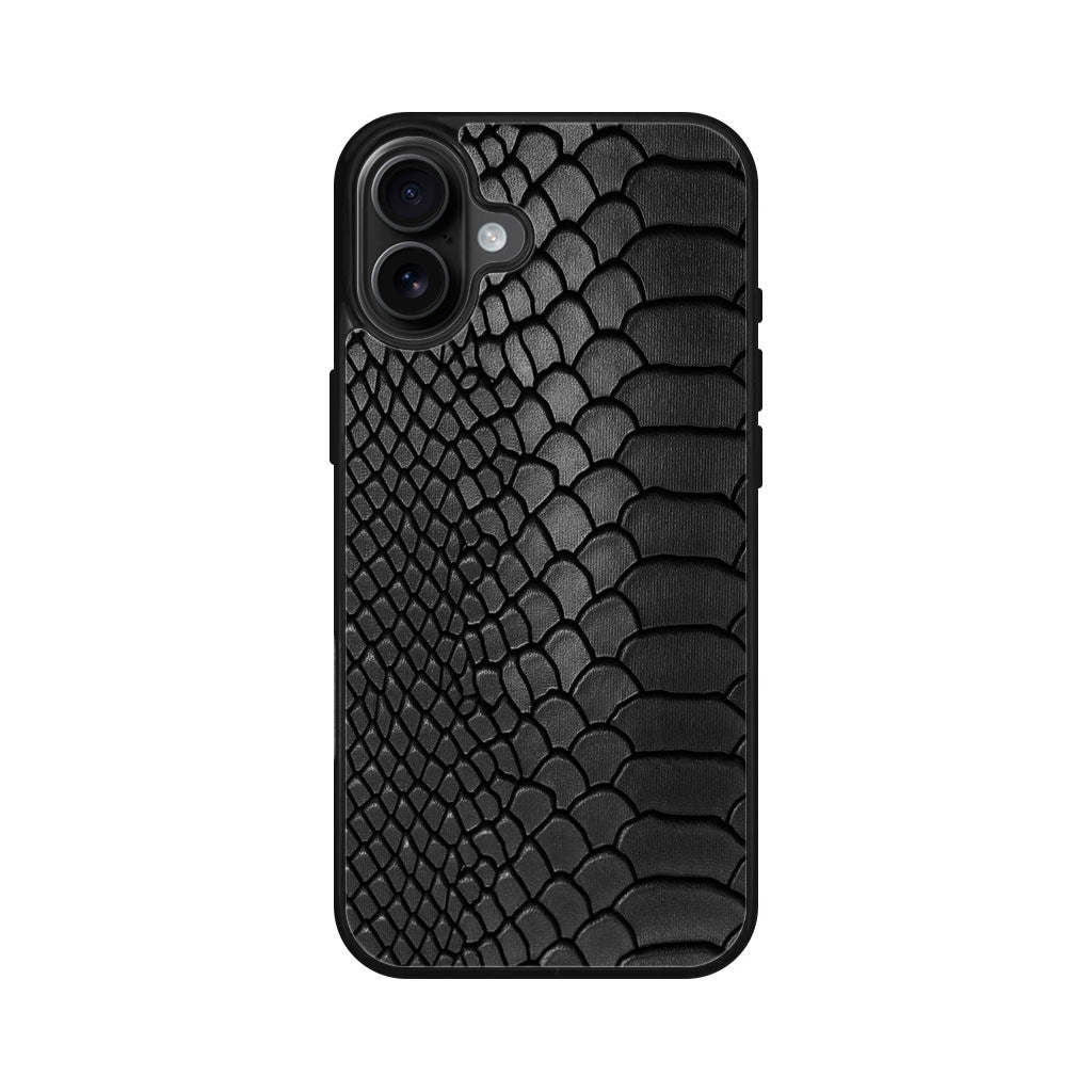 Black Snake Skin Texture iPhone 16 / 16 Plus Case