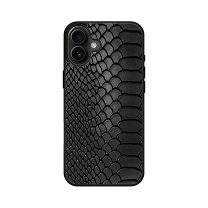 Black Snake Skin Texture iPhone 16 / 16 Plus Case