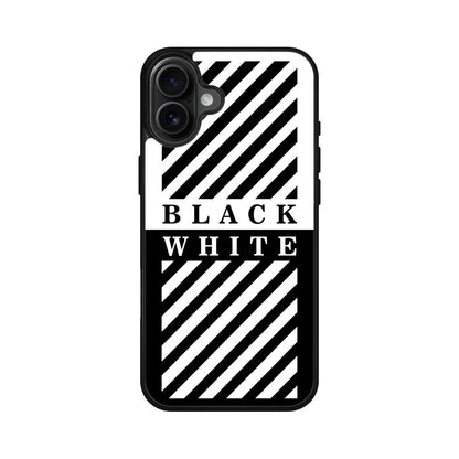 Black White Stripes iPhone 16 / 16 Plus Case