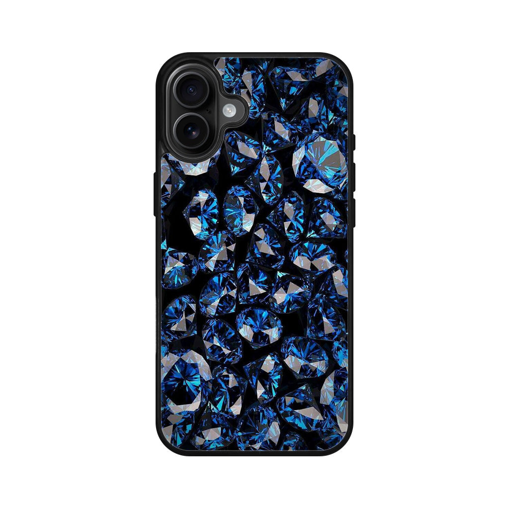 Blue Diamonds Pattern iPhone 16 / 16 Plus Case