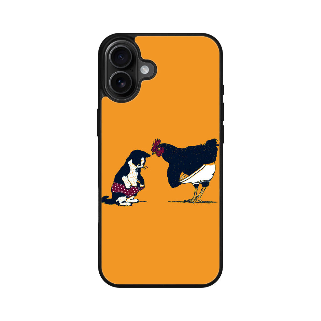 Cat Chicken Yellow Underwear Cute iPhone 16 / 16 Plus Case