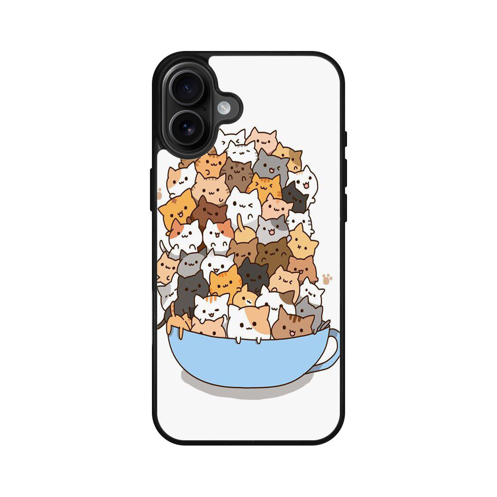 Cats on A Bowl iPhone 16 / 16 Plus Case