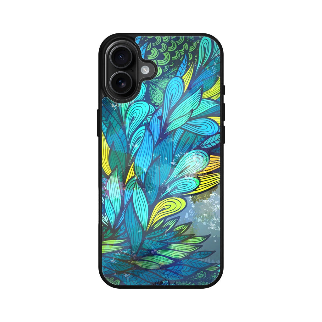 Colorful Art in Blue iPhone 16 / 16 Plus Case