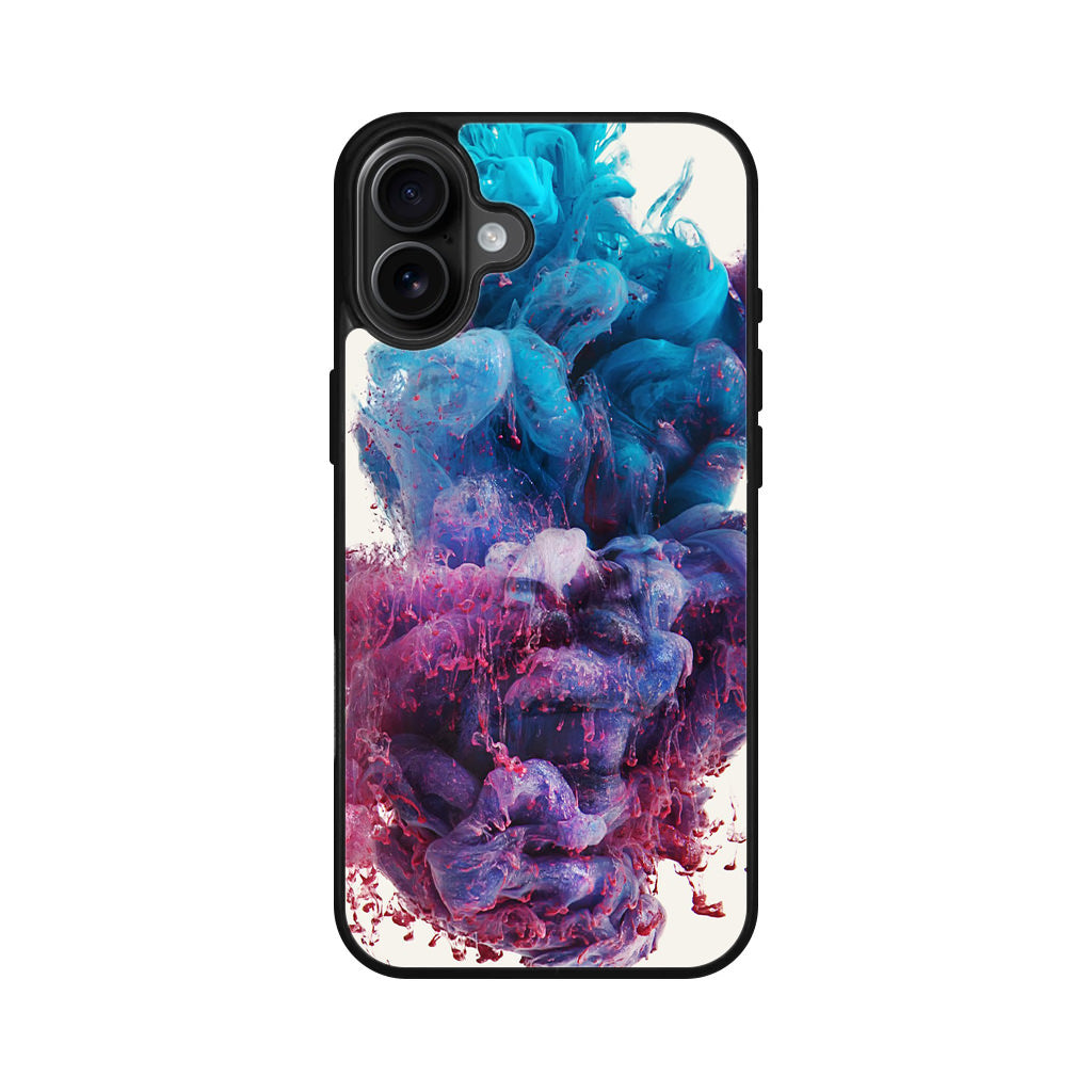 Colorful Dust Art on White iPhone 16 / 16 Plus Case