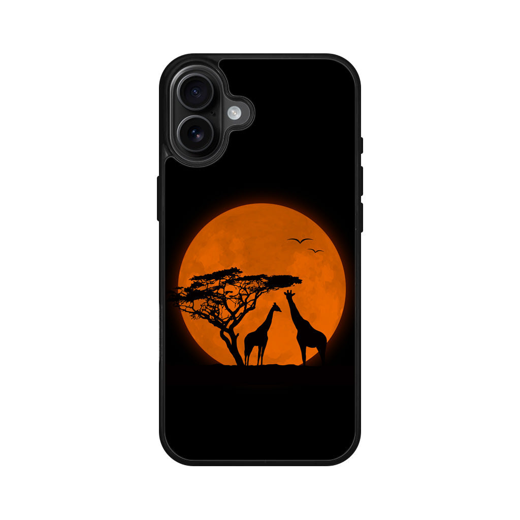 Giraffes Silhouette iPhone 16 / 16 Plus Case