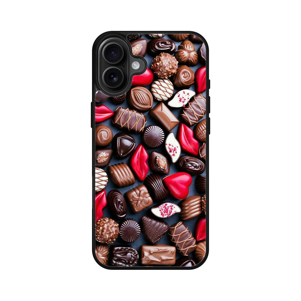 I Love Choco Pattern iPhone 16 / 16 Plus Case