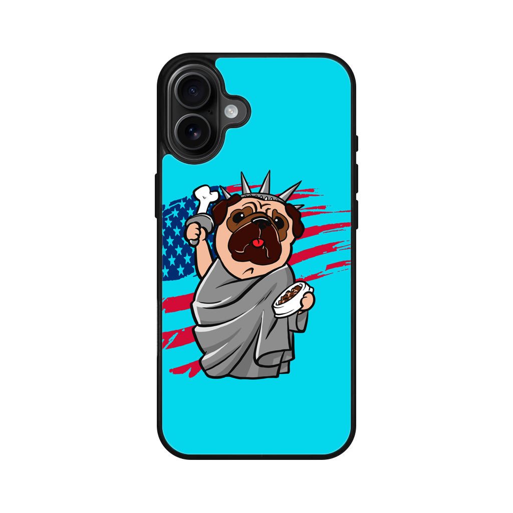 Independence Day Pug iPhone 16 / 16 Plus Case