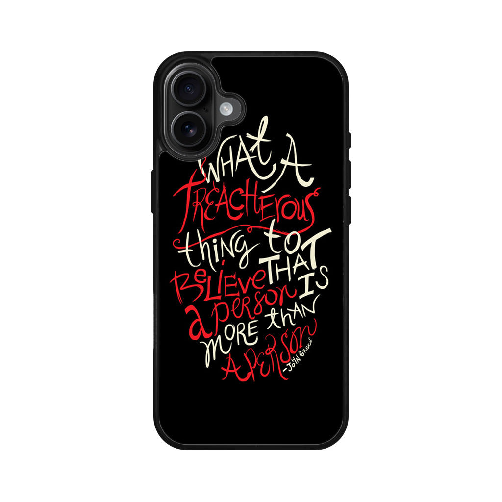 John Green Quotes More Than A Person iPhone 16 / 16 Plus Case