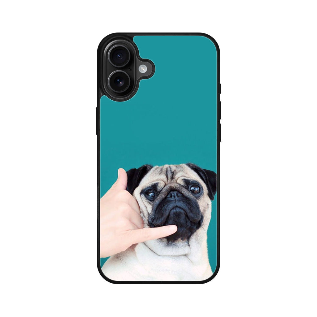 Pug is on the Phone iPhone 16 / 16 Plus Case