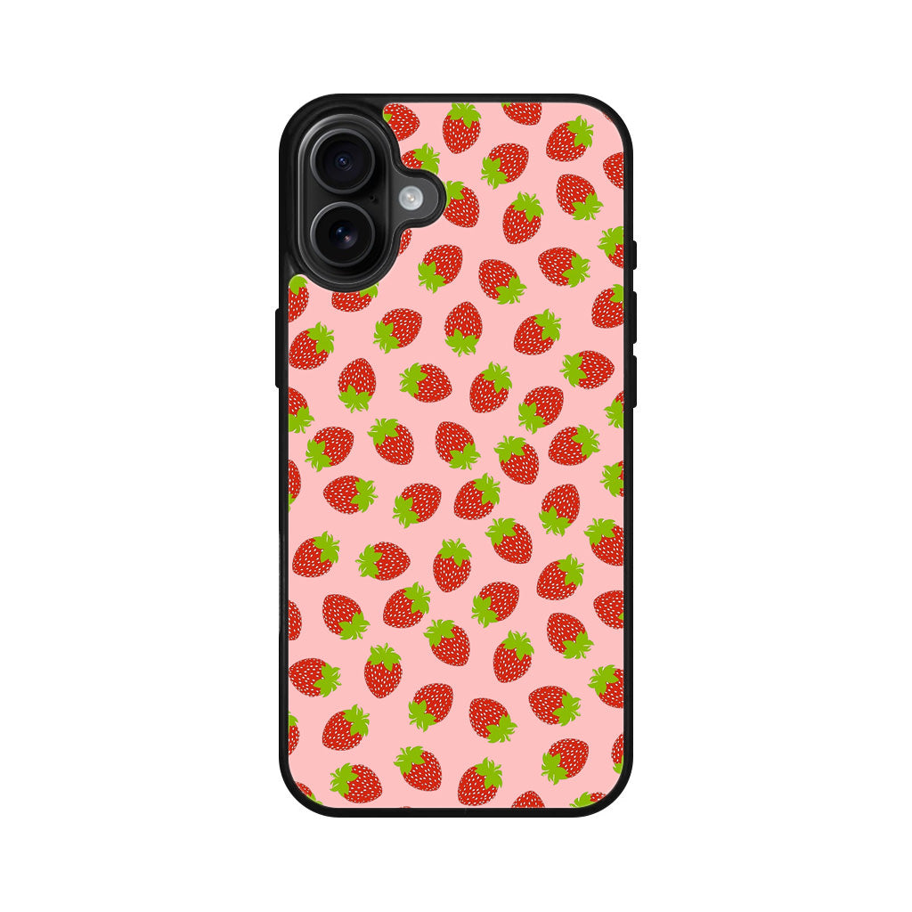 Strawberries Pattern iPhone 16 / 16 Plus Case