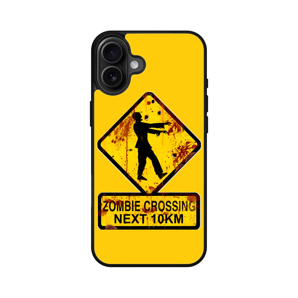 Zombie Crossing Sign iPhone 16 / 16 Plus Case