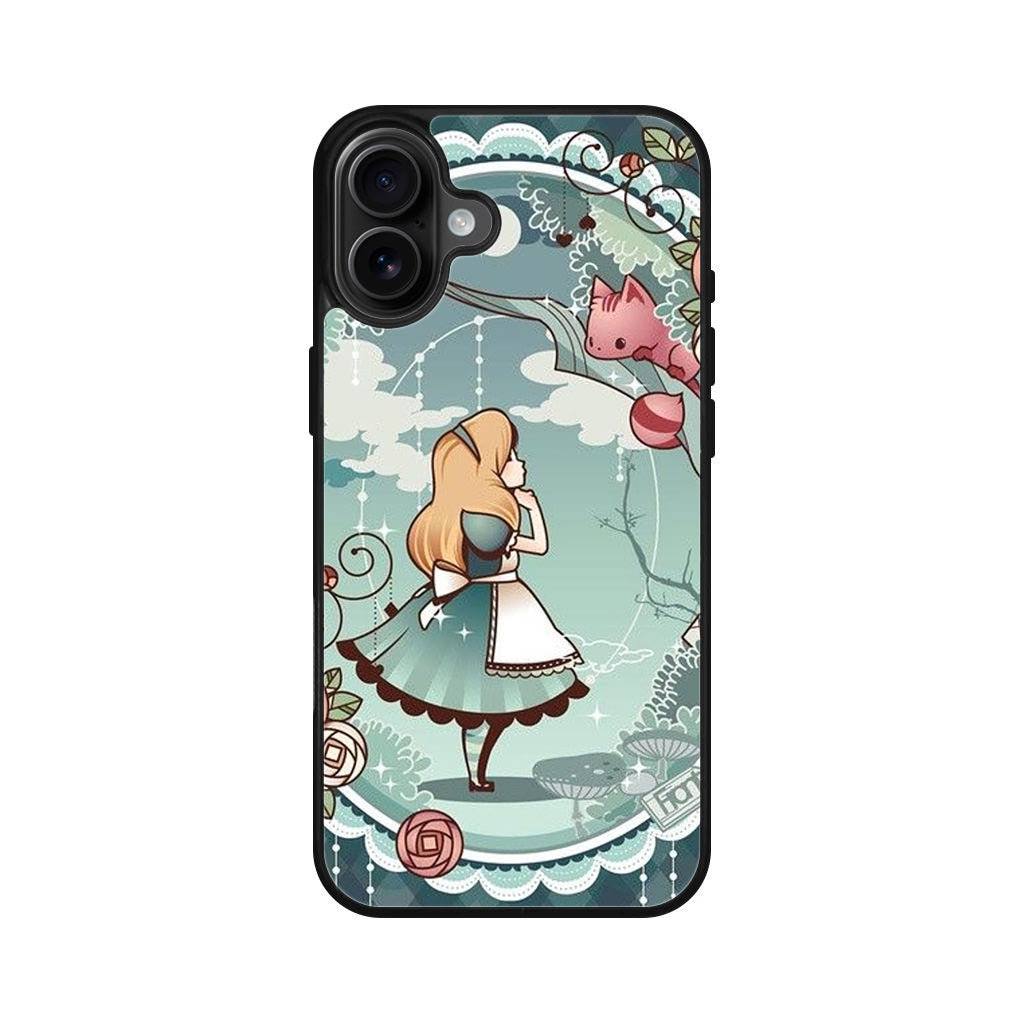 Alice And Cheshire Cat Poster iPhone 16 / 16 Plus Case