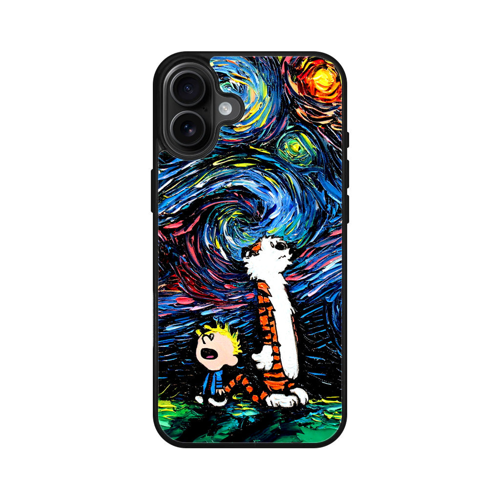 Calvin Art At Starry Night iPhone 16 / 16 Plus Case