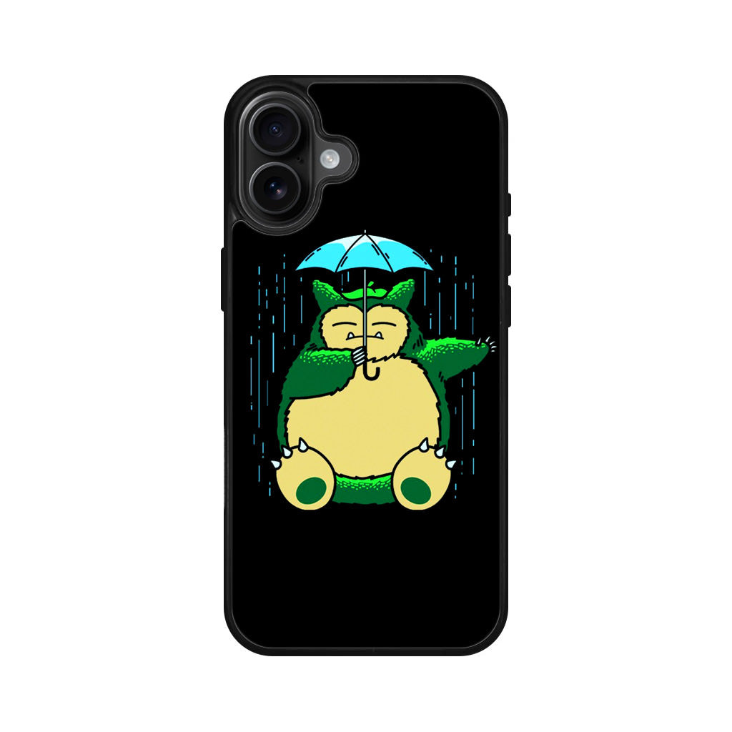 Cute Snorlax Umbrella iPhone 16 / 16 Plus Case