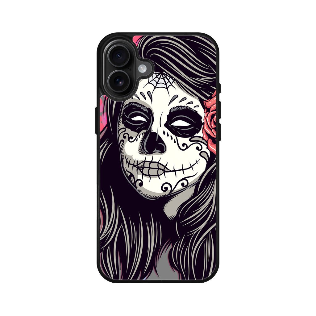 Girl Skull Flower iPhone 16 / 16 Plus Case