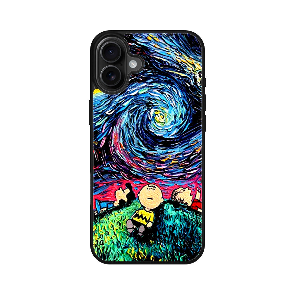 Peanuts At Starry Night iPhone 16 / 16 Plus Case