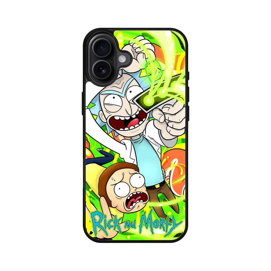 Rick And Morty Shoot Portal Gun iPhone 16 / 16 Plus Case