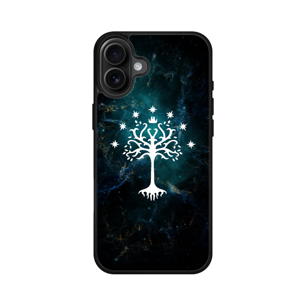 White Tree Of Gondor In Space Nebula iPhone 16 / 16 Plus Case