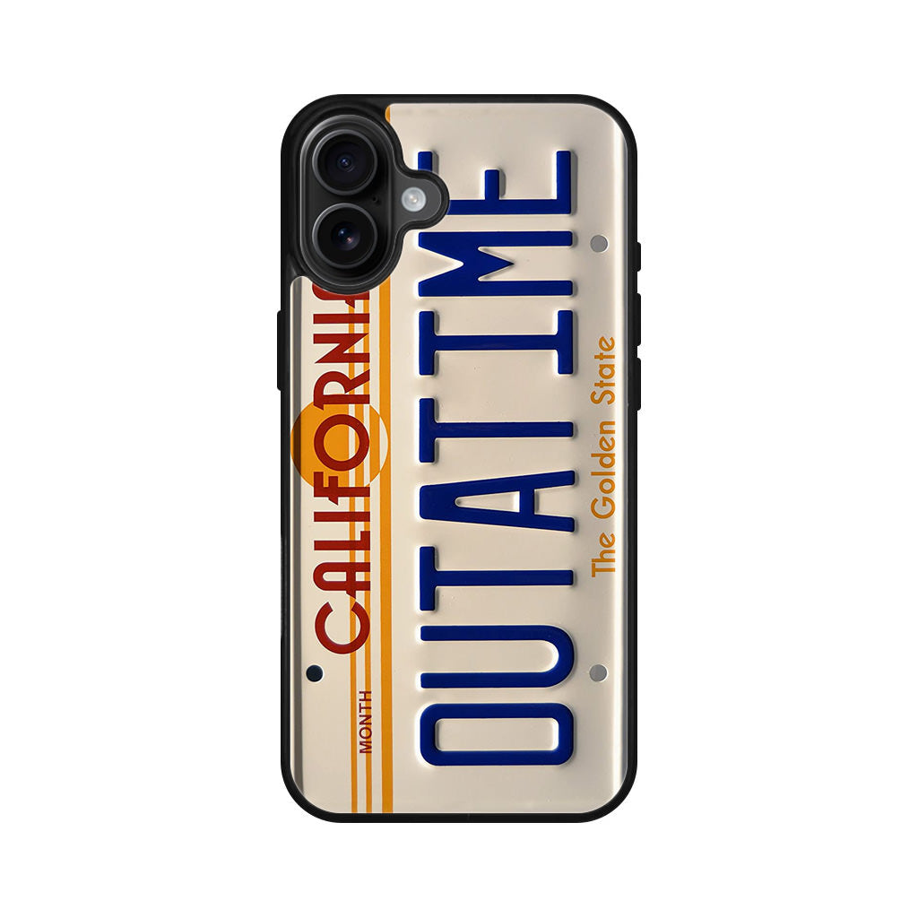 Back to the Future License Plate Outatime iPhone 16 / 16 Plus Case