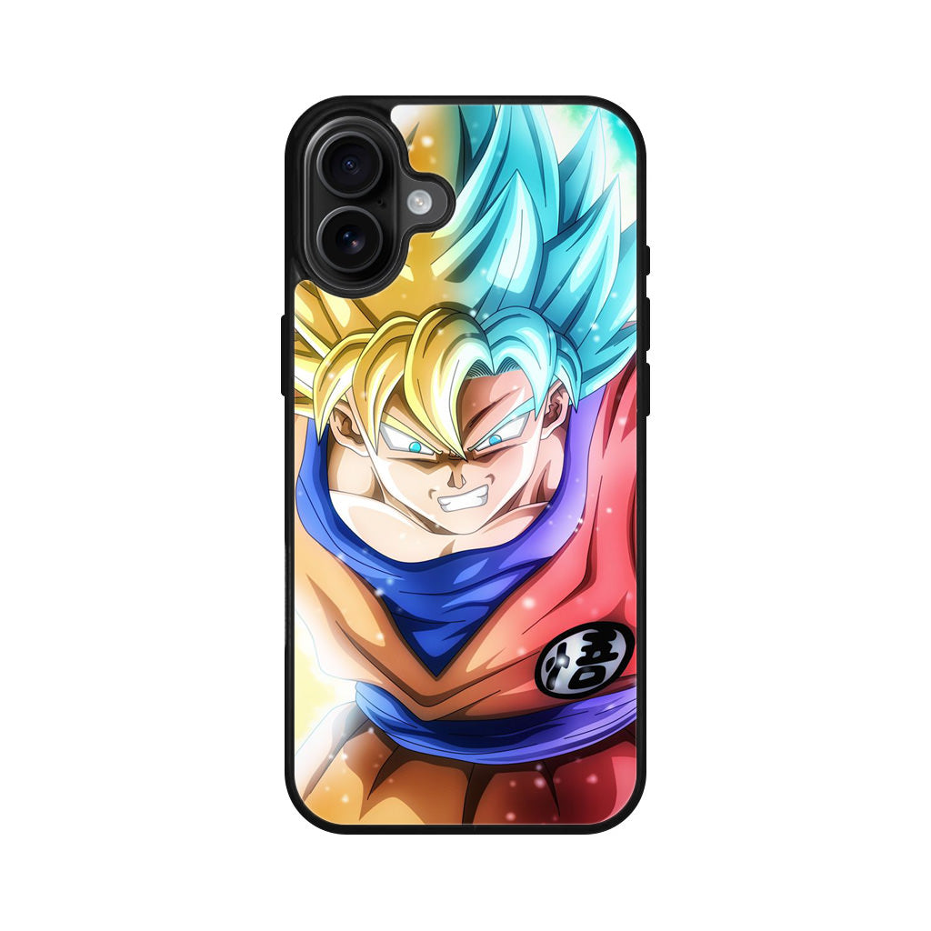 Goku SSJ 1 to SSJ Blue iPhone 16 / 16 Plus Case