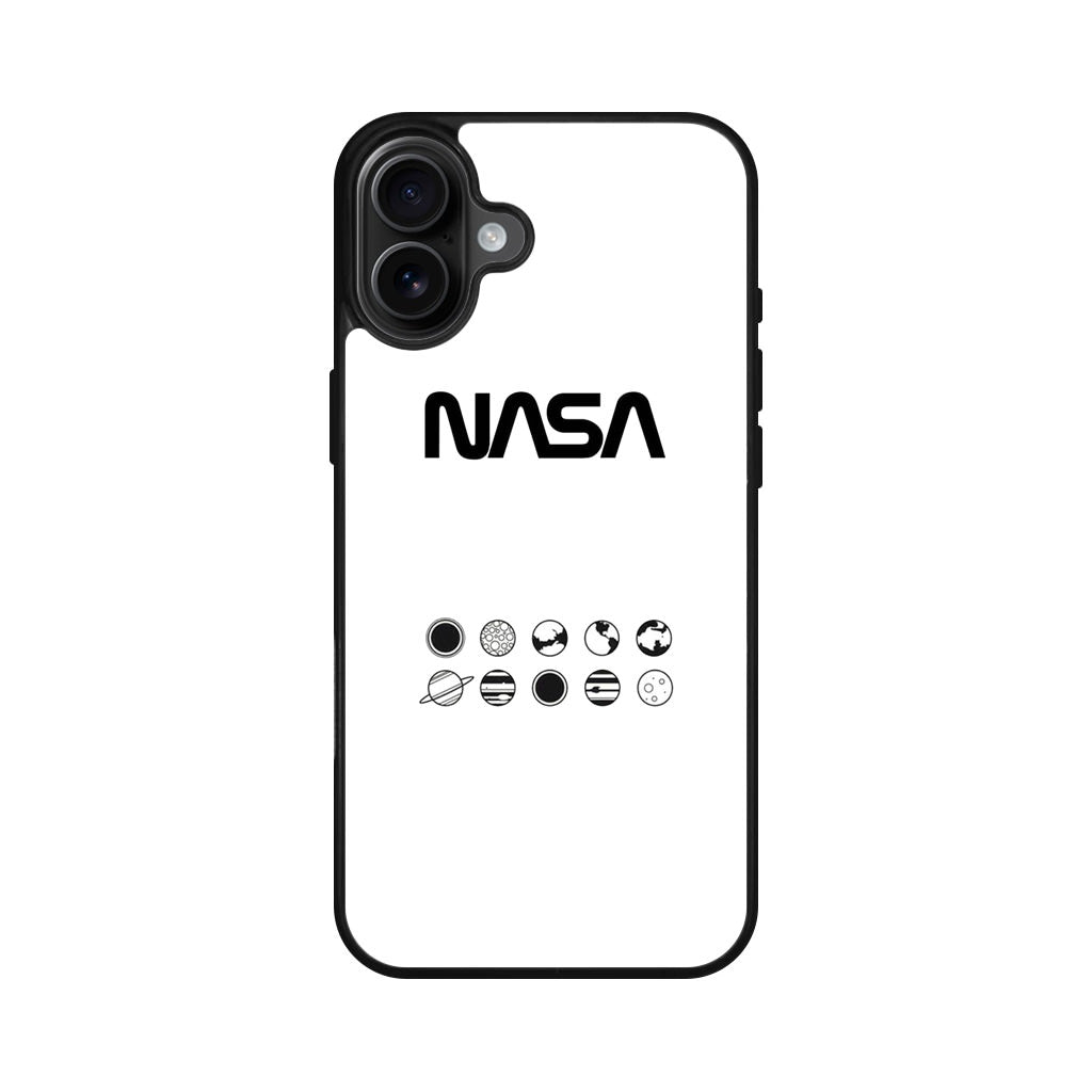 NASA Minimalist White iPhone 16 / 16 Plus Case