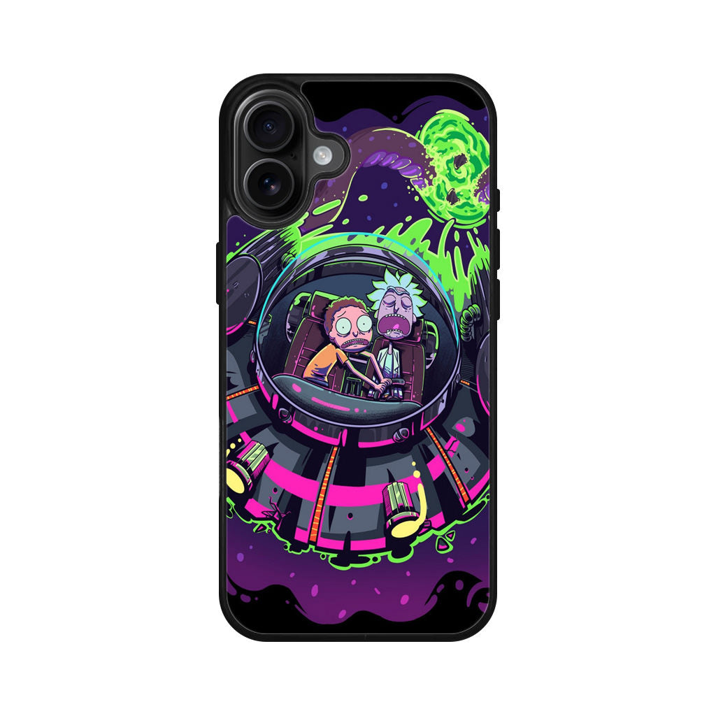 Rick And Morty Spaceship iPhone 16 / 16 Plus Case