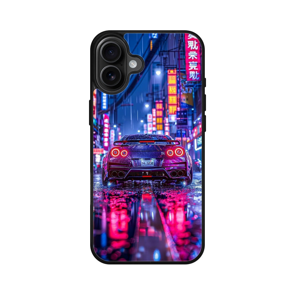 Neon Midnight Drift Tokyo Rain iPhone 16 / 16 Plus Case