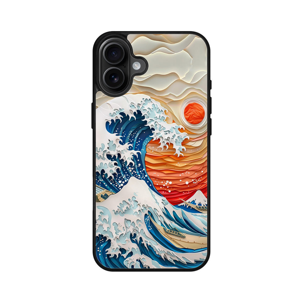 The Great Wave Off Paper Art iPhone 16 / 16 Plus Case