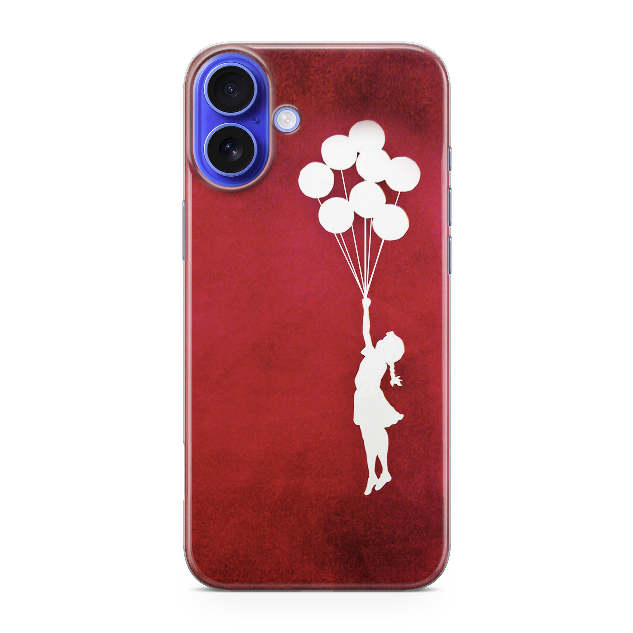 Banksy Girl With Balloons Red iPhone 16 / 16 Plus Case