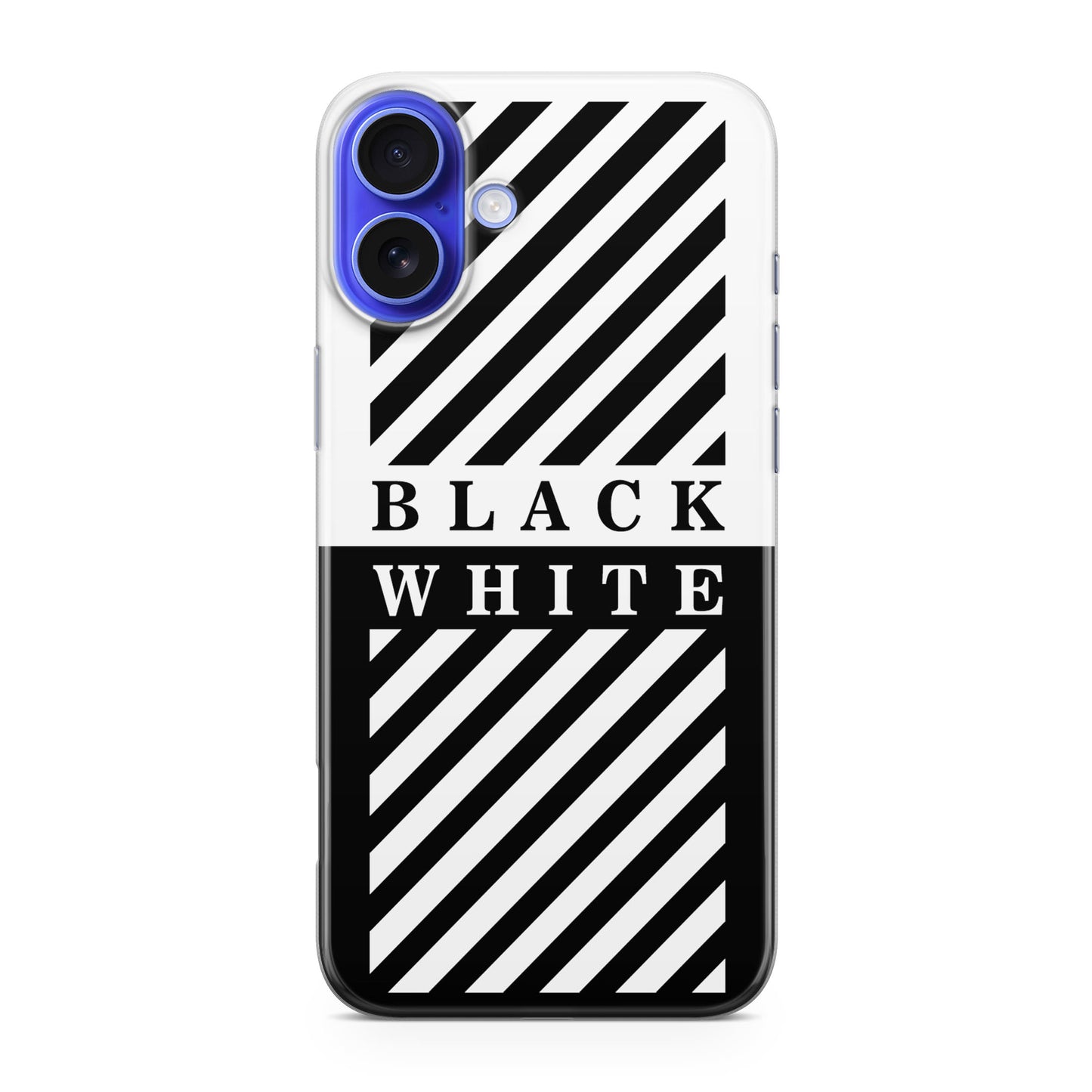 Black White Stripes iPhone 16 / 16 Plus Case