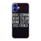 Drive German Wear Italian Drink Scotch Kiss French iPhone 16 / 16 Plus Case