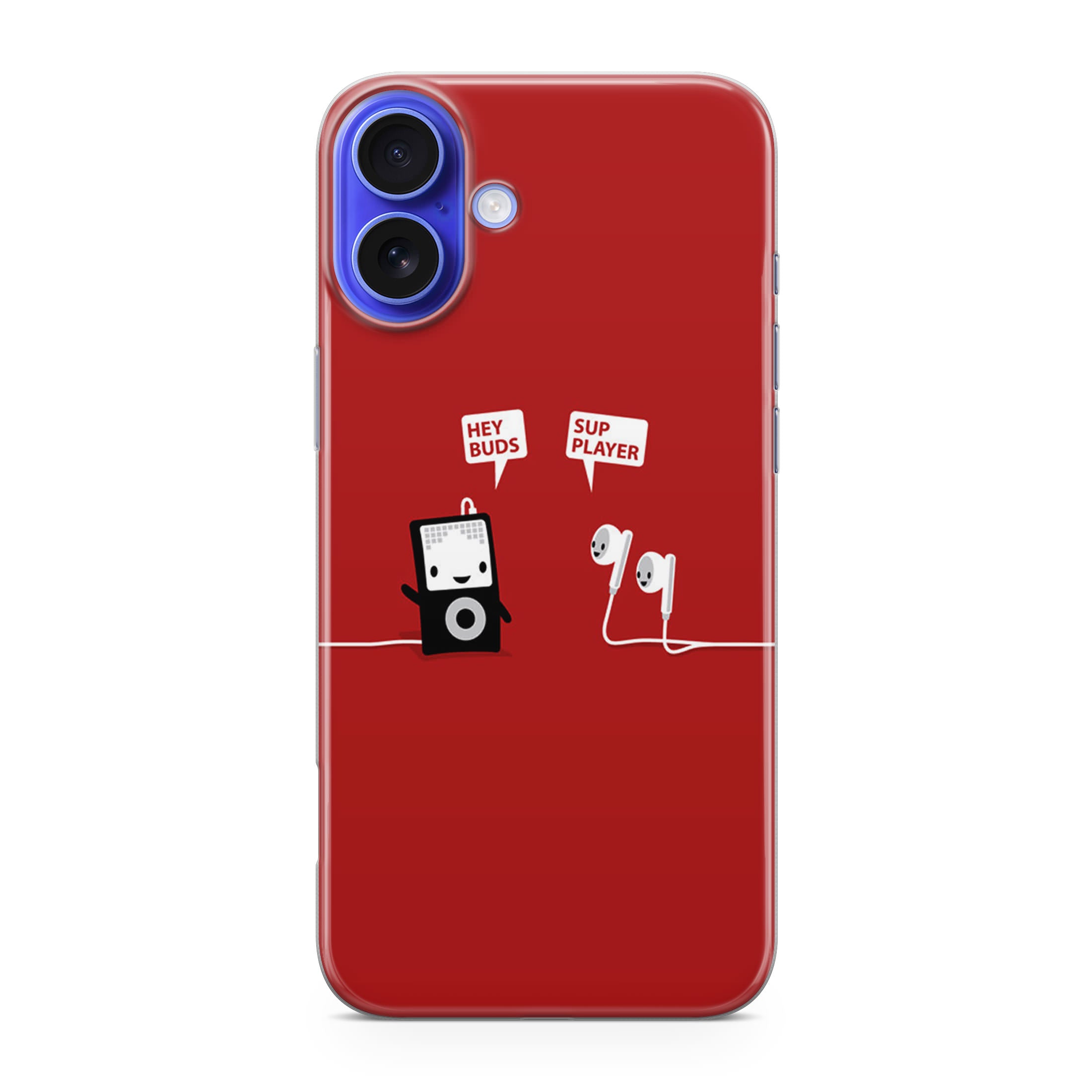 Funny Music Headphones Player Buds iPhone 16 / 16 Plus Case