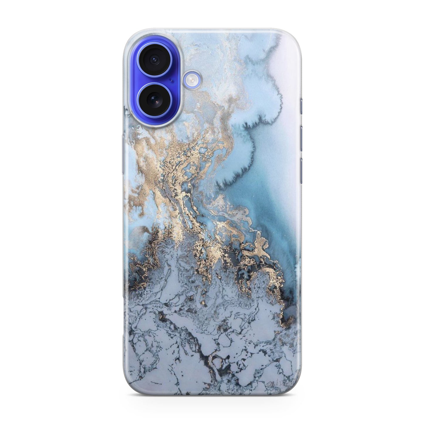 Golden Azure Marble iPhone 16 / 16 Plus Case