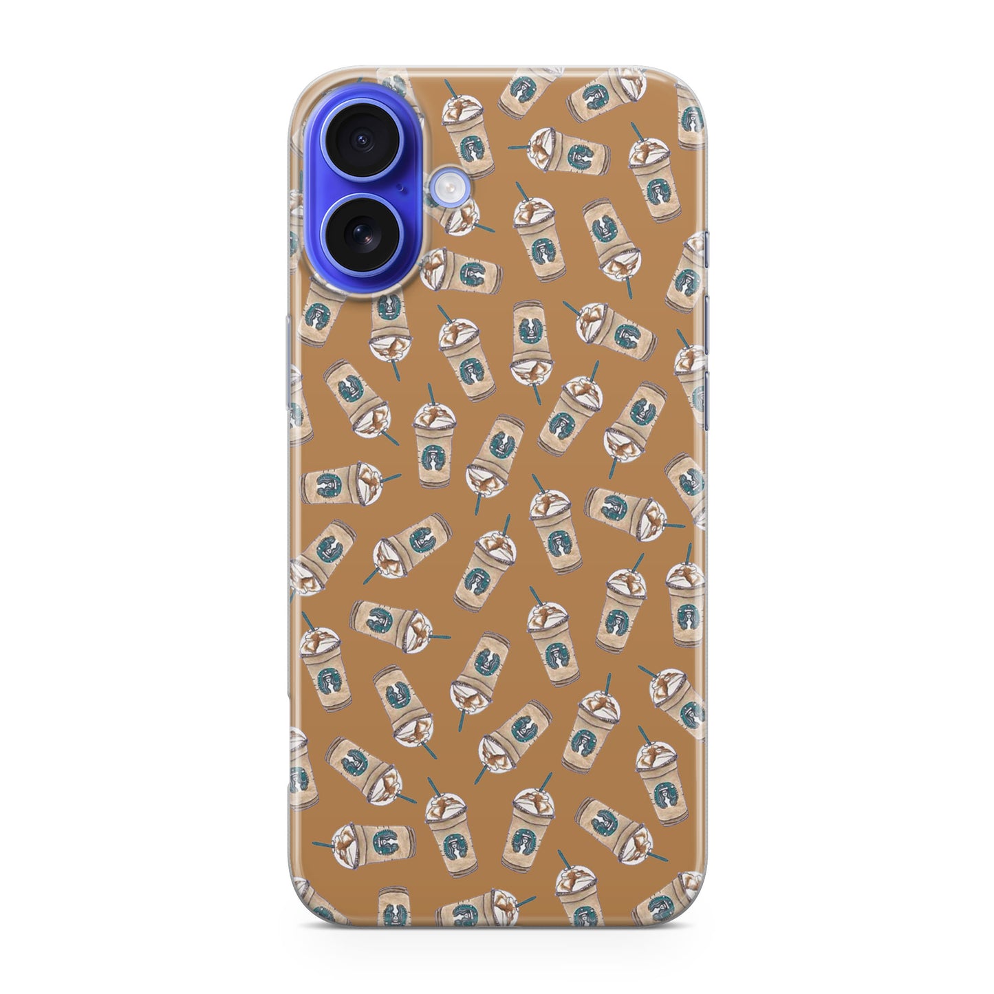 Iced Cappuccinos Lover Pattern iPhone 16 / 16 Plus Case