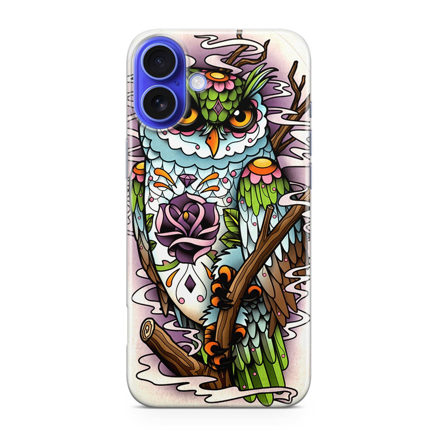 Sugar Skull Owl Tattoo iPhone 16 / 16 Plus Case