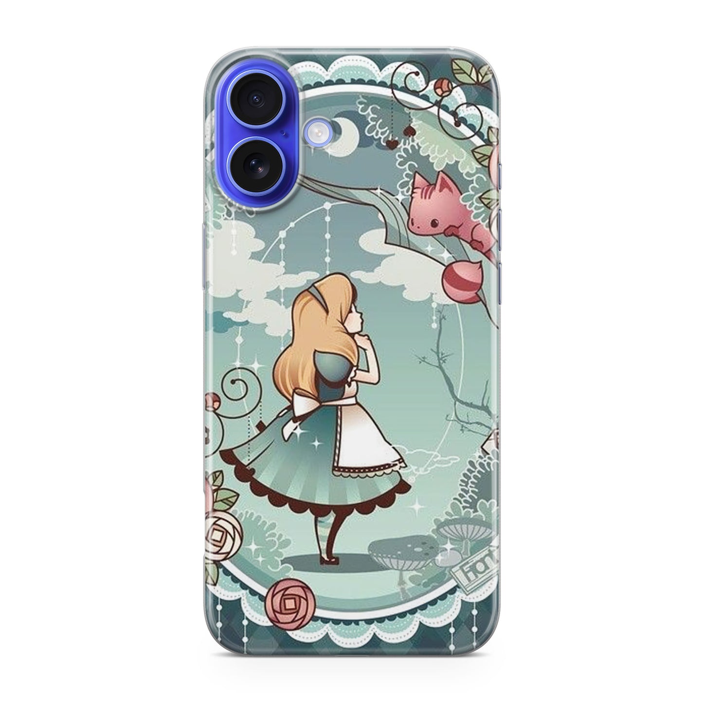 Alice And Cheshire Cat Poster iPhone 16 / 16 Plus Case