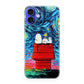 Dog Lying Under Starry Night Van Gogh iPhone 16 / 16 Plus Case