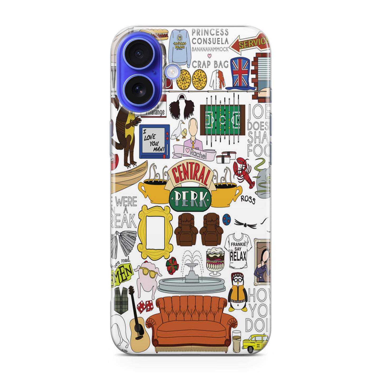 Friends TV Show Central Perk Sticker iPhone 16 / 16 Plus Case