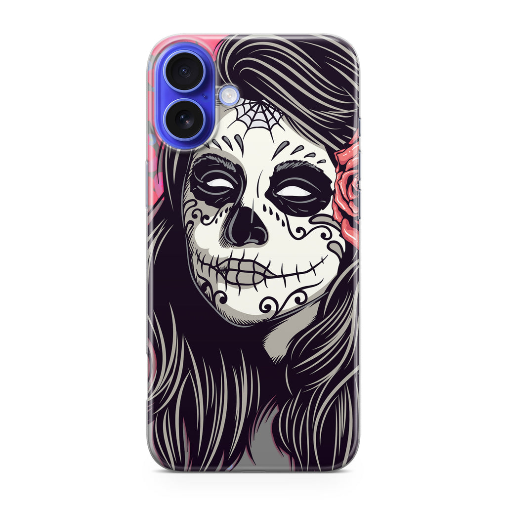 Girl Skull Flower iPhone 16 / 16 Plus Case