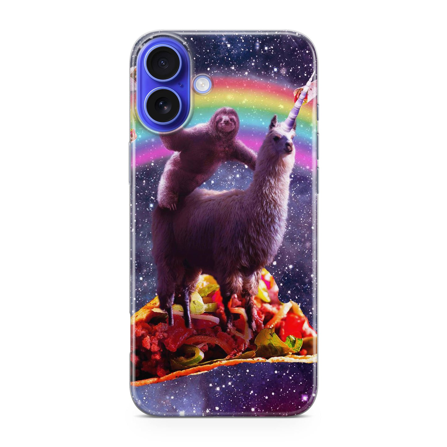 LLama And Sloth On Space iPhone 16 / 16 Plus Case