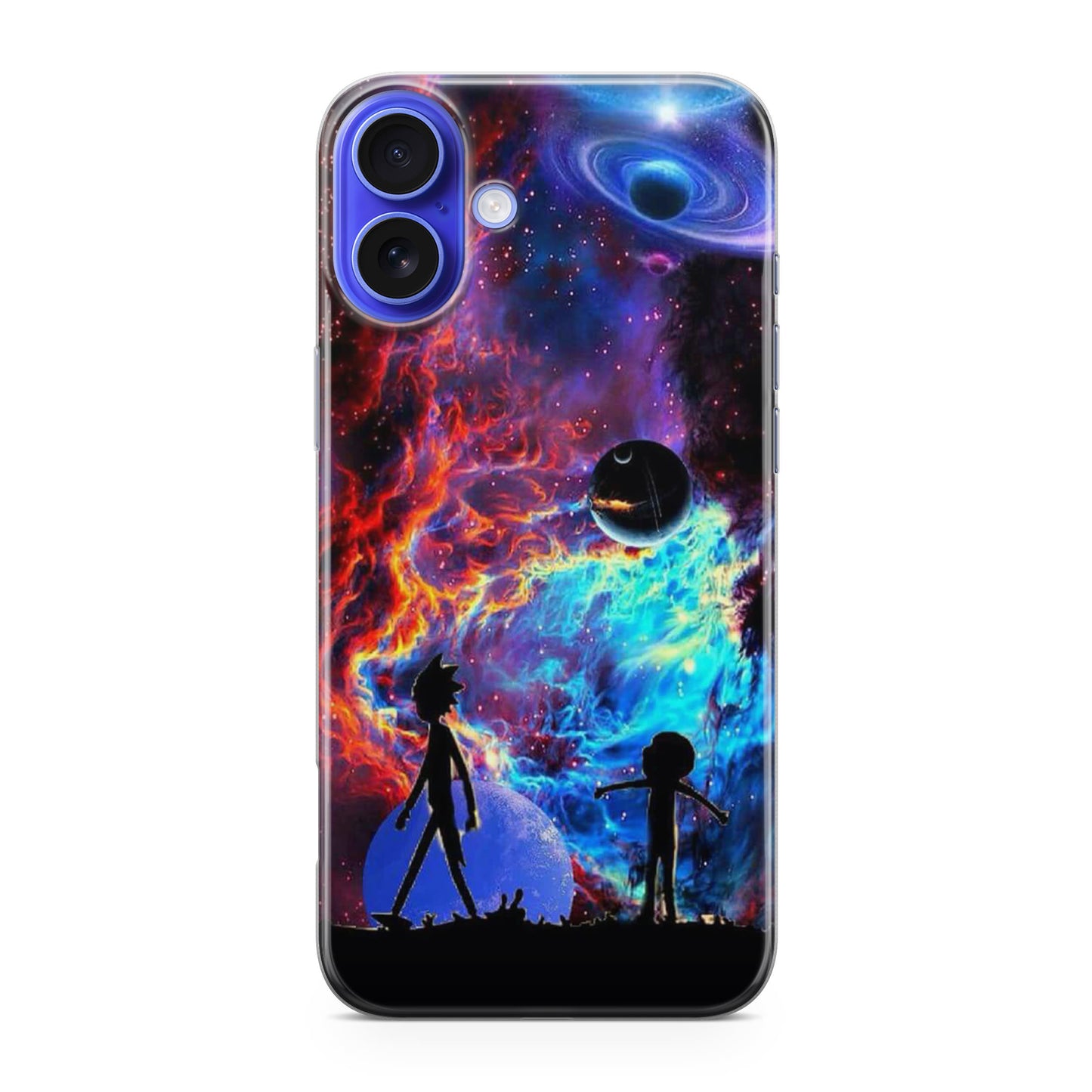 Rick And Morty Flat Galaxy iPhone 16 / 16 Plus Case