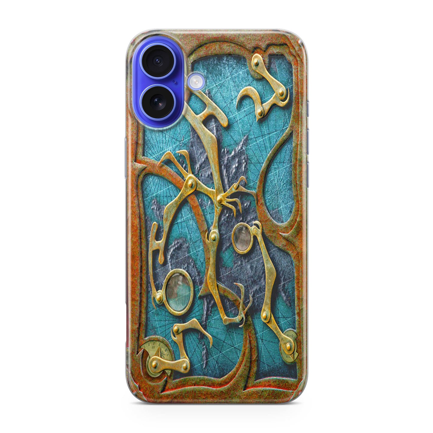 Steampunk Book Cover iPhone 16 / 16 Plus Case